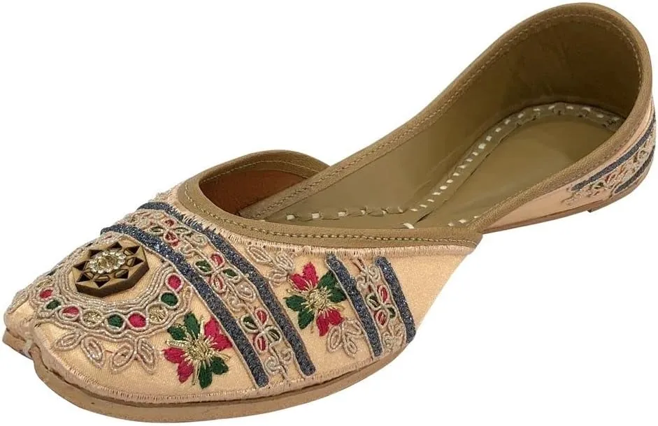 Gold Punjabi Jutti for Ladies Jutti Shoes Punjabi Shoes Handmade Shoes Ethnic Mojari Traditional
