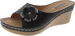 Good Choice Shoes Women's Naples Black Wedge Sandal - Size 9.5, Medium Width, Fashion-Conscious