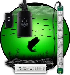 Green Blob Outdoors New Underwater Fishing Light 110 Volt for Docks, LED with Photocell Timer & Remote Control 7500/15000/30000 Lumen Fish Attracting Light, Snook, Crappie, Made in Texas