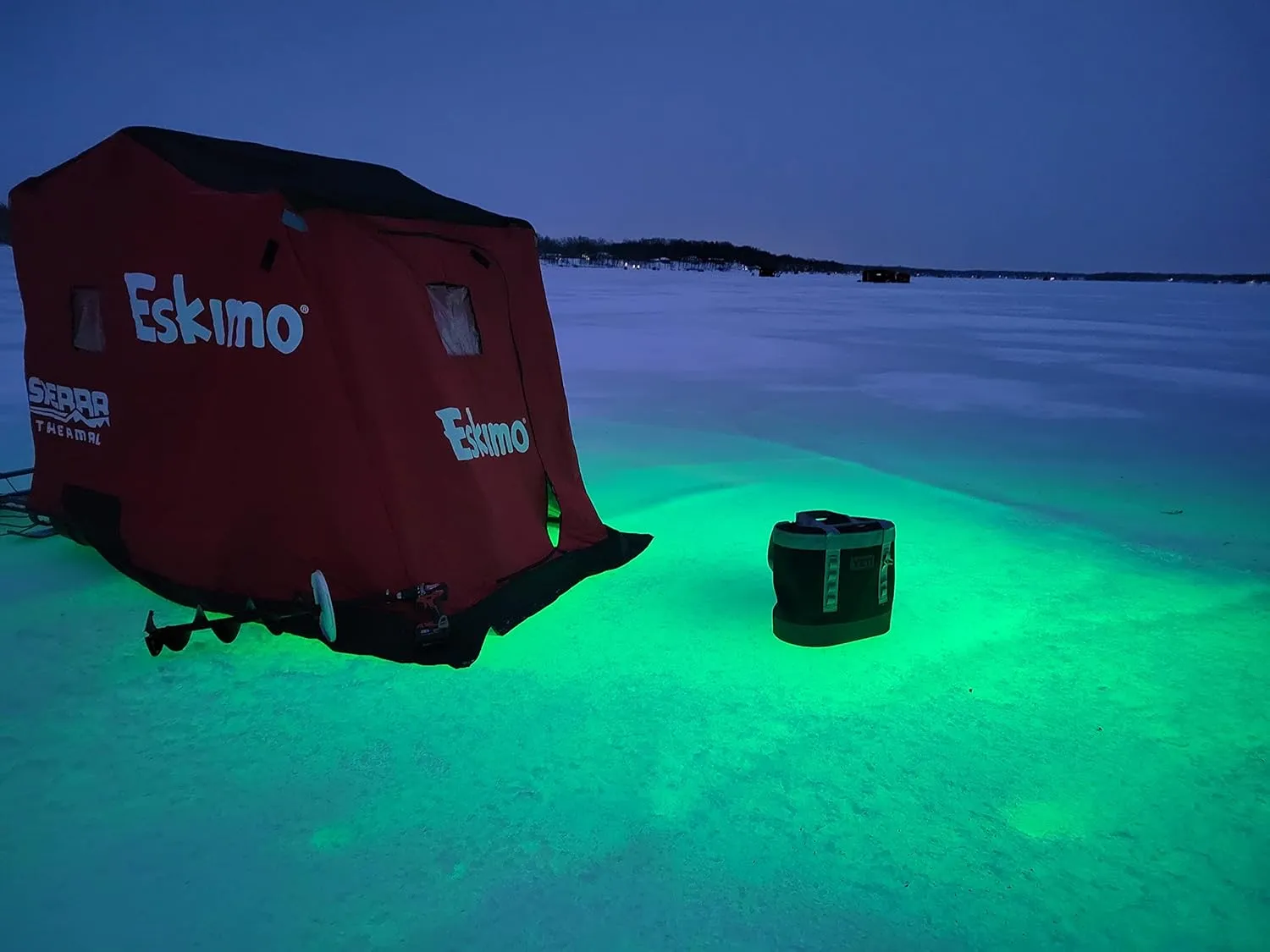 Green Blob Outdoors Underwater Fishing Lights, American Made, Docks and Boats, Brightest Fish Attractor for Snook, Bass, Crappie, Striper, Bait, Catfish and More (Green, 110V 15000 30ft)