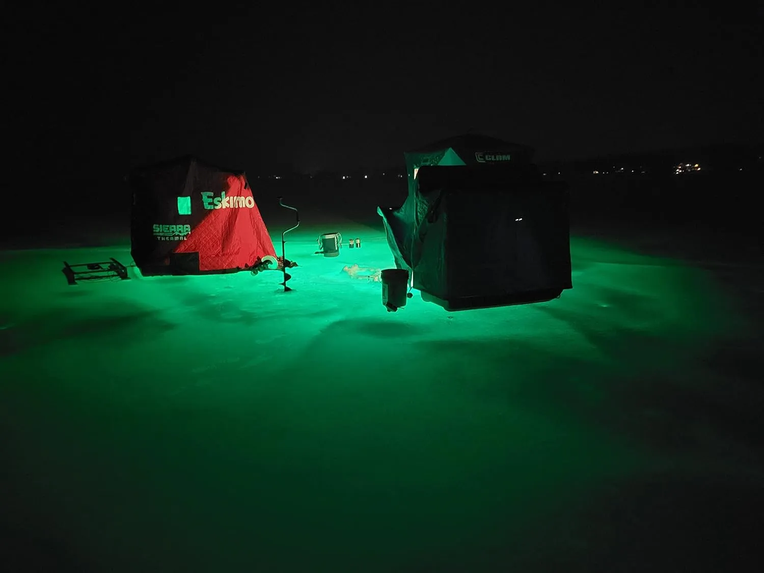 Green Blob Outdoors Underwater Fishing Lights, American Made, Docks and Boats, Brightest Fish Attractor for Snook, Bass, Crappie, Striper, Bait, Catfish and More (Green, 110V 15000 30ft)