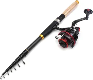 GRFIT Fishing Rod Telescopic Carbon Fiber Fishing Rod Portable Spinning Rod and Spinning Reels Multi-Function Set 6ft 7ft 8ft 9ft 10ft Portable Fishing Rod