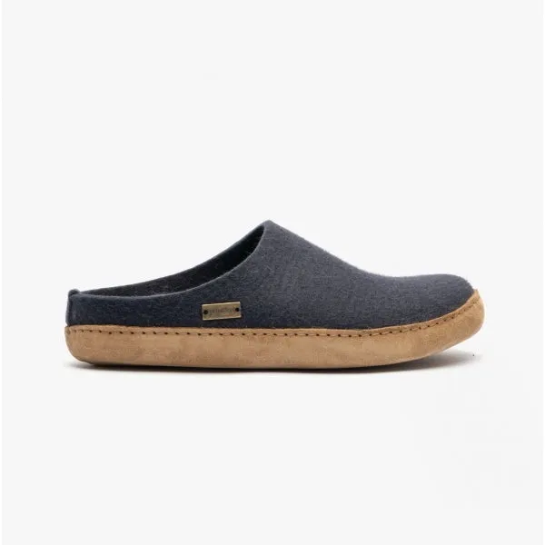 Haflinger EMIL'S TOFFEL Womens Wool Slippers Medium Blue