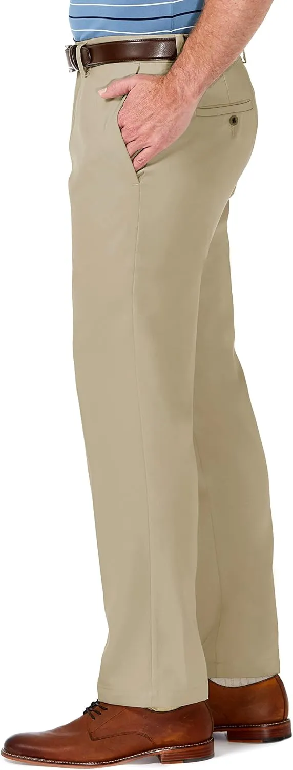 Haggar Men's Cool 18 Pro Straight Fit Flat Front Dress Casual Stretch Golf Pant