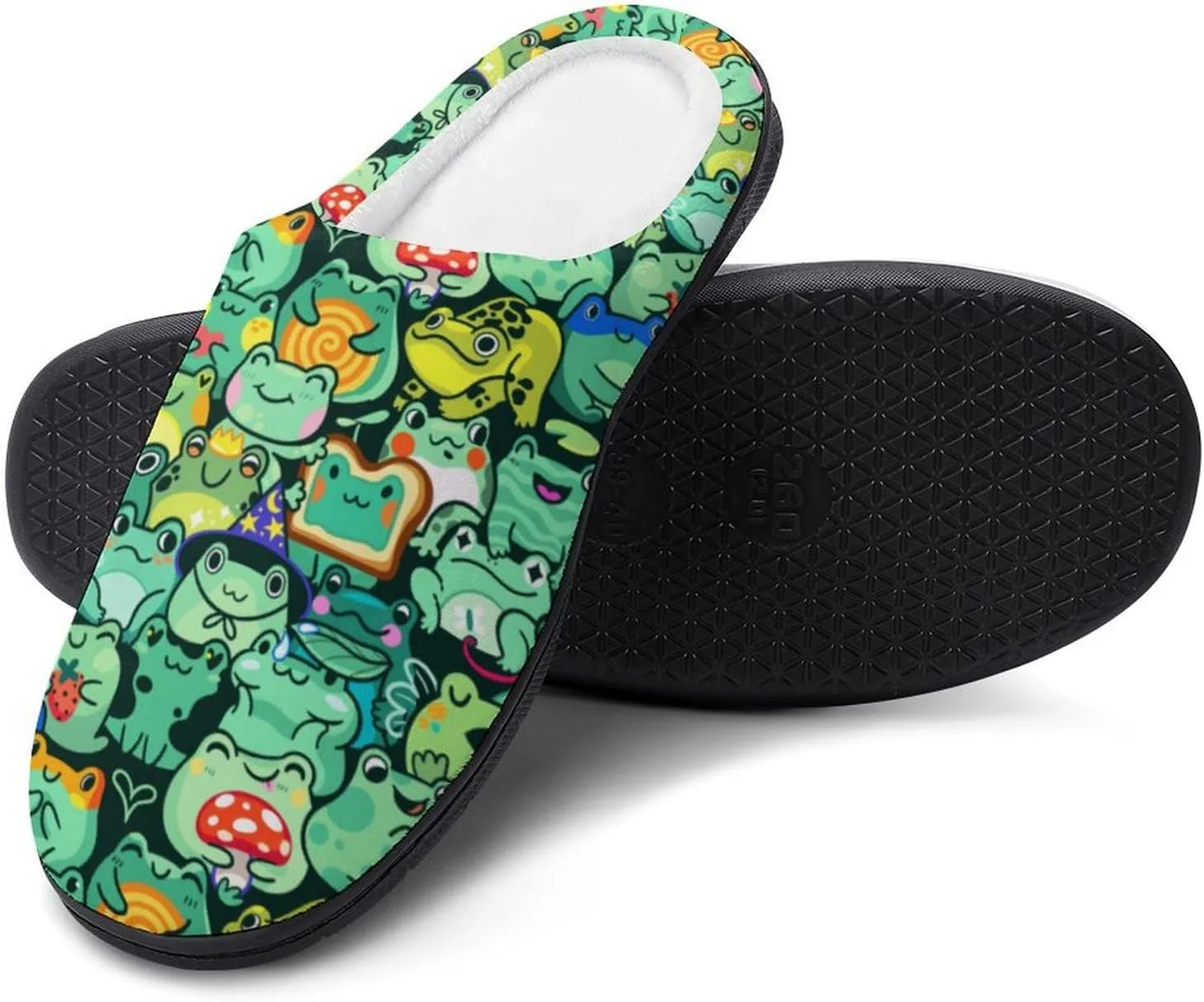 Halloween Slippers For Women Men Warm Cotton House Slippers Hard Sole Comfy Clog Slippers Slip-On Shoes Indoor Outdoor