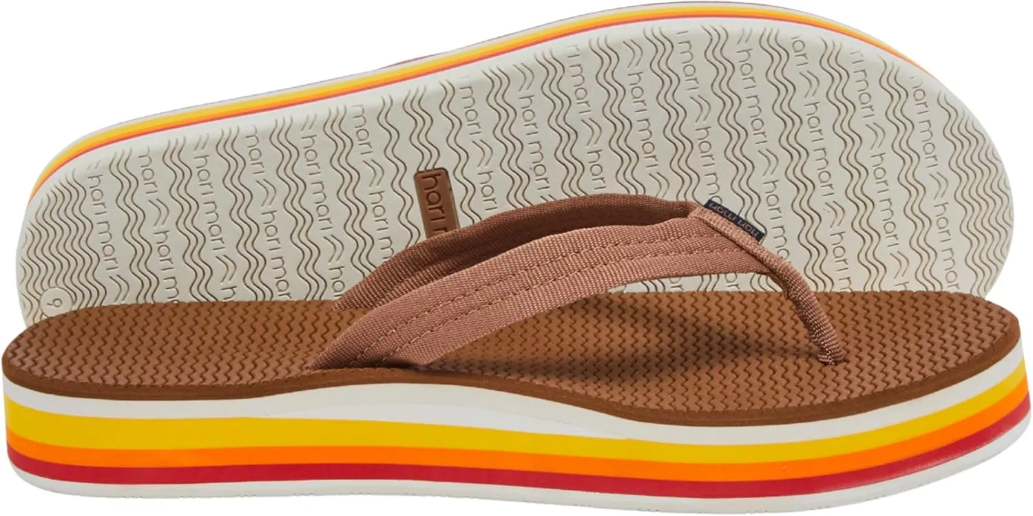 Hari Mari- Dunes Sunset- Women's Retro Inspired Platform Boat-Safe Flip Flops- No Break Ins, Firm Arch Support, Antimicrobial, and Floats in Water