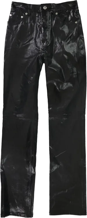Helmut Lang Womens Patent Casual Trouser Pants, Black, 8