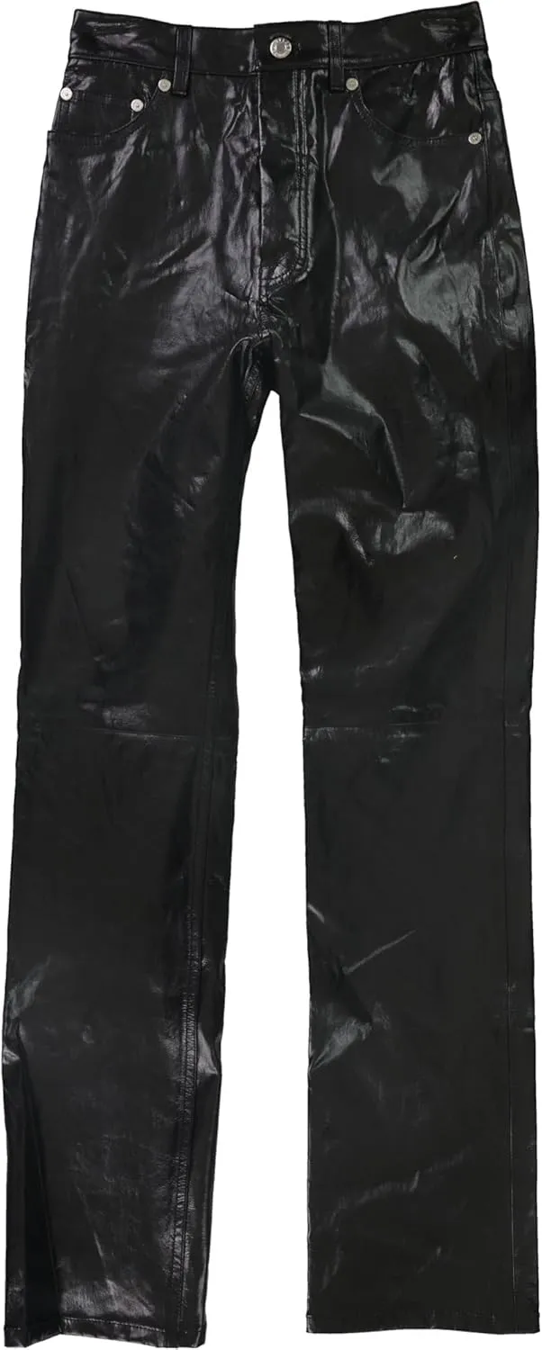Helmut Lang Womens Patent Casual Trouser Pants, Black, 8
