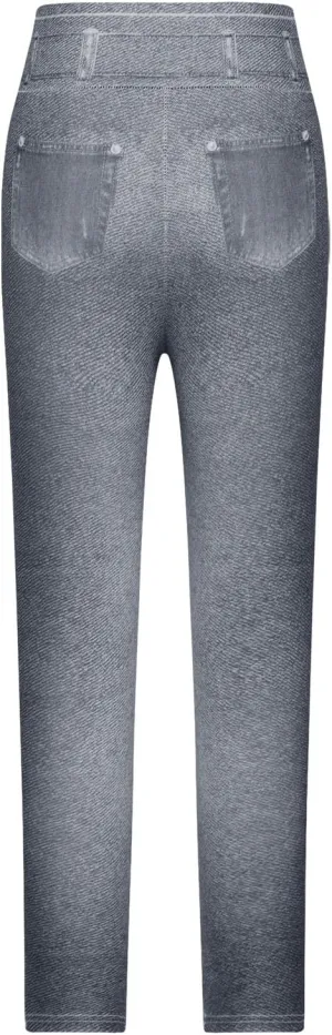 HGps8w Women's Denim Print Fake Jeans Super High Waisted Stretchy Slim Fitted Leggings Casual Skinny Yoga Pants