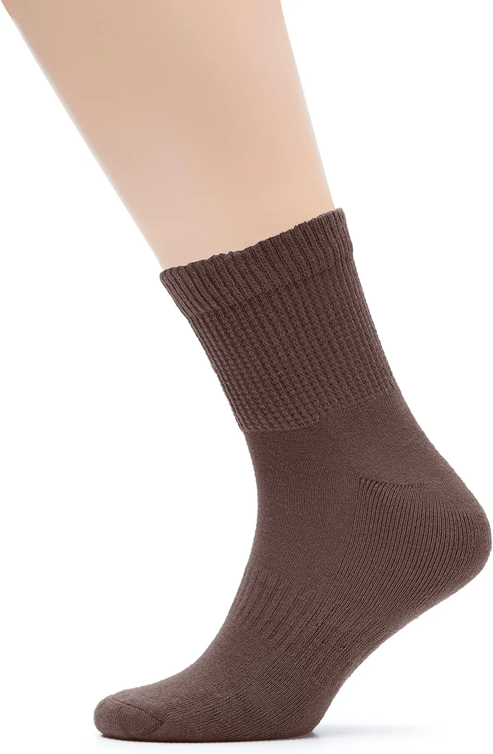 Hugh Ugoli 3 Pairs, Men's Cotton Diabetic Ankle Socks, Wide, Loose, Stretchy, Seamless Toe, Non Binding Top, Semi Cushion