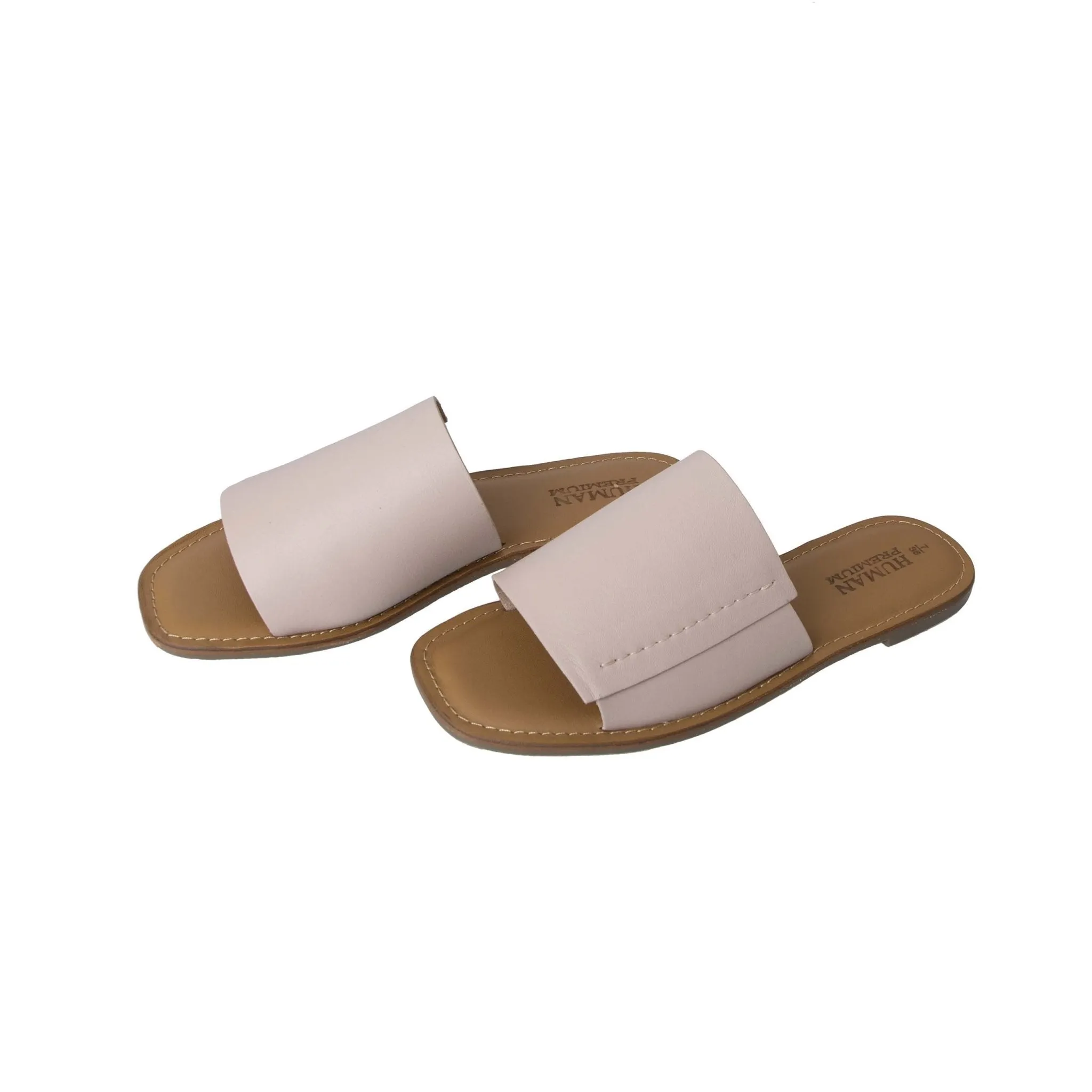 Human Shoes Oats Leather Slide in Blush