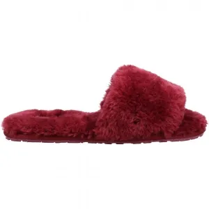 Hush Puppies PRUE Womens Faux Fur Slippers Bordeaux