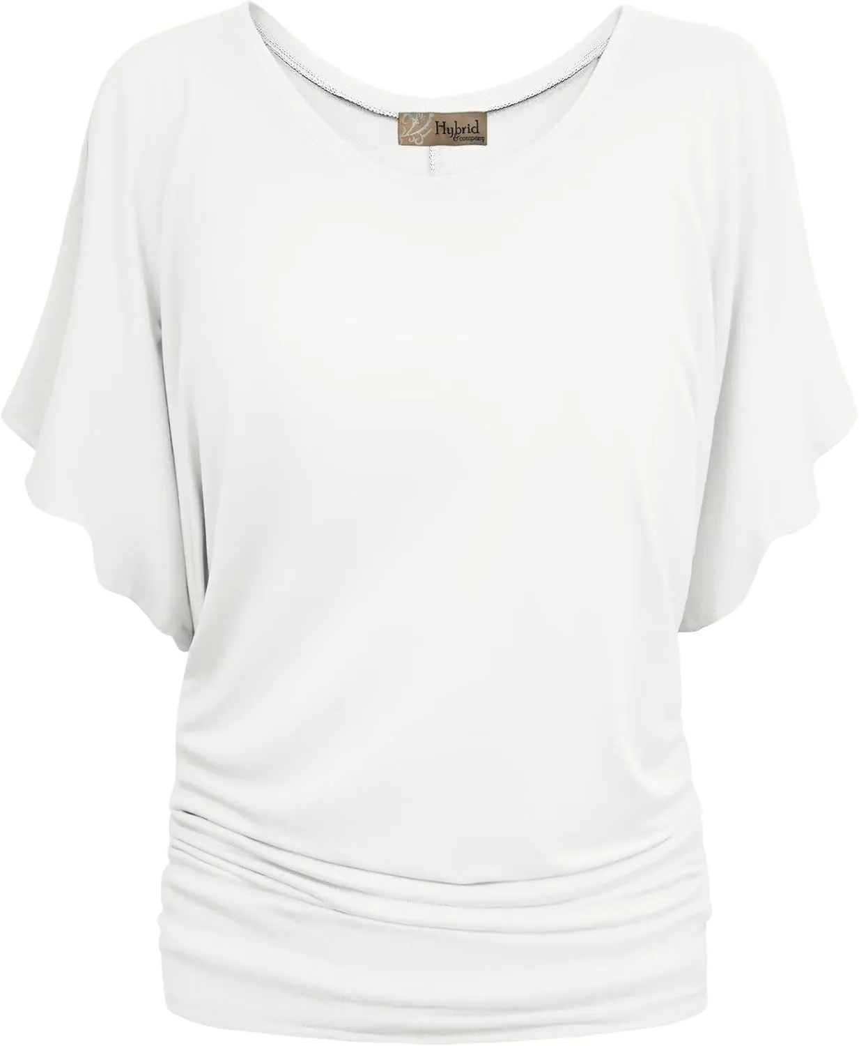Hybrid & Company Womens Super Comfy Boat Neck Dolman Top Shirt