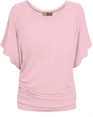 Hybrid & Company Womens Super Comfy Boat Neck Dolman Top Shirt