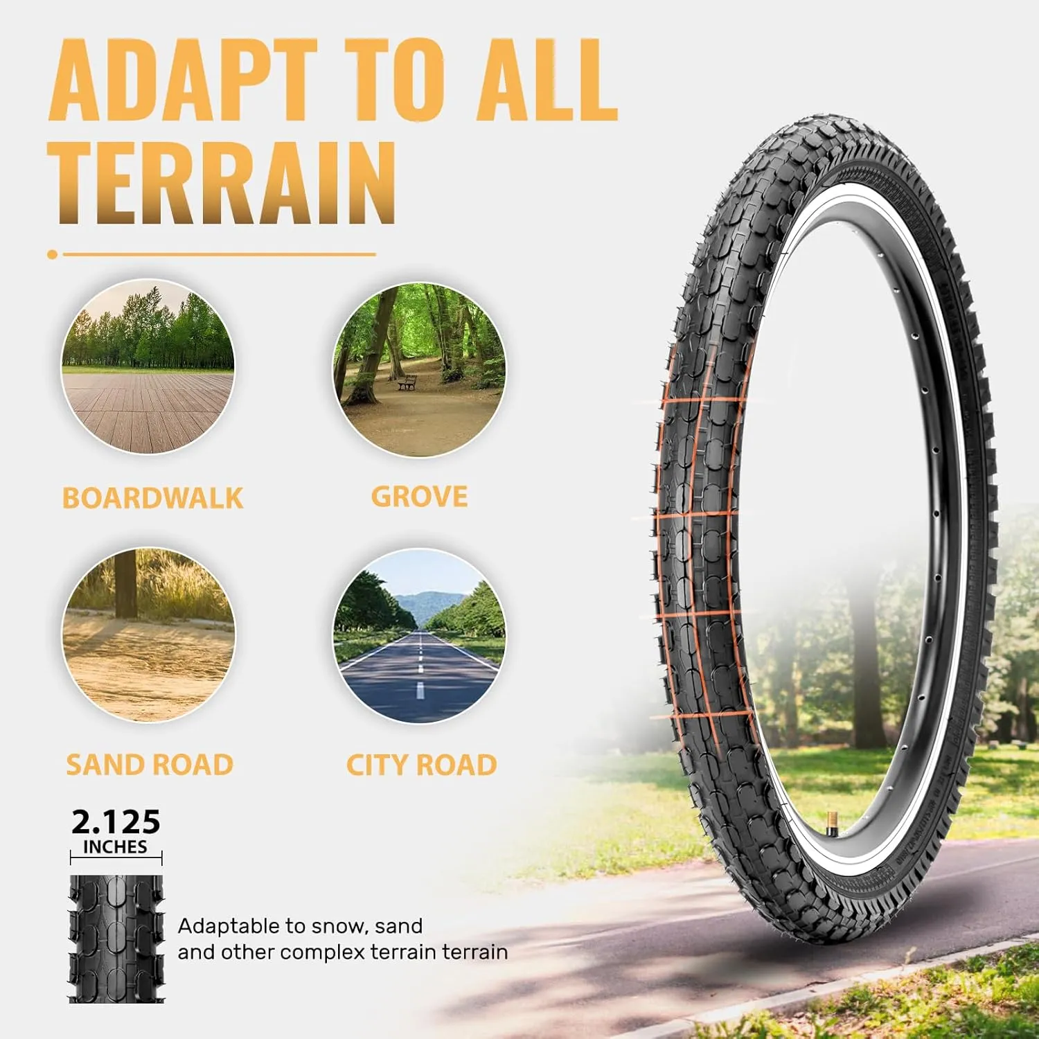 Hycline Kids Bike Replacement Tires Set：2-Pack 16/20x2.125 Inch Premium Butyl Rubber Puncture-Resistant Folding Bicycle Tires and 2 Pcs Bike Tubes Schrader Valve with Tire Levers for BMX Urban