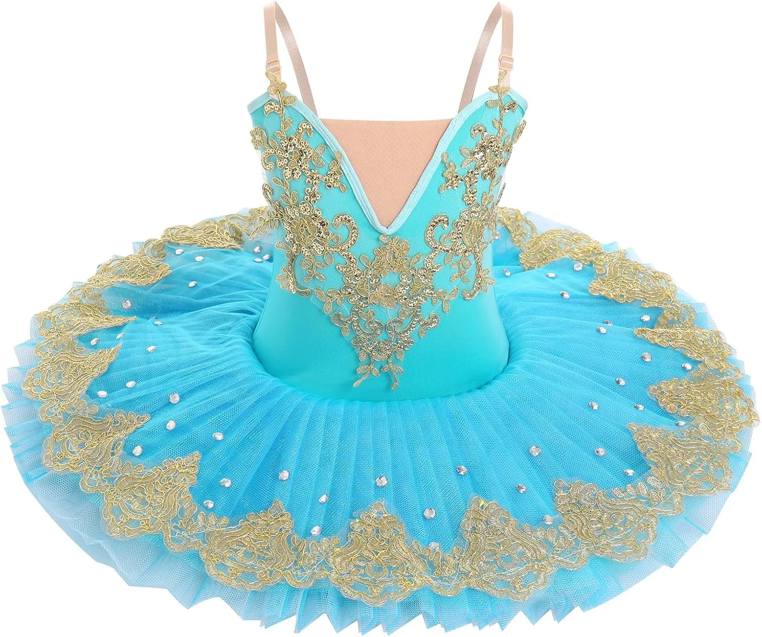 IBAKOM Little Ballerina Swan Lake Costume Shiny Seuqins Girl Ballet Leotard Platter Tutu Professional Toddler Ballet Dress