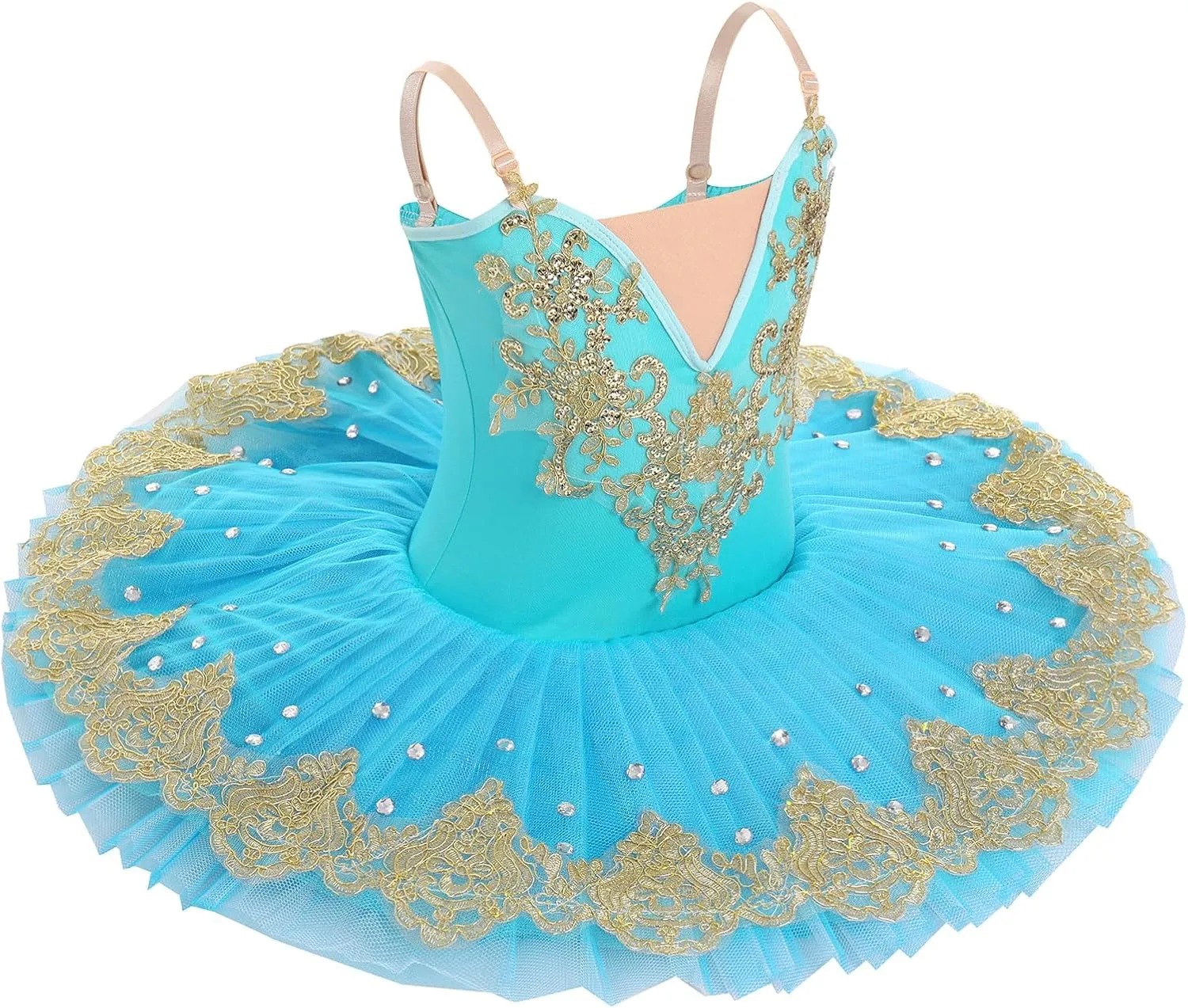 IBAKOM Little Ballerina Swan Lake Costume Shiny Seuqins Girl Ballet Leotard Platter Tutu Professional Toddler Ballet Dress