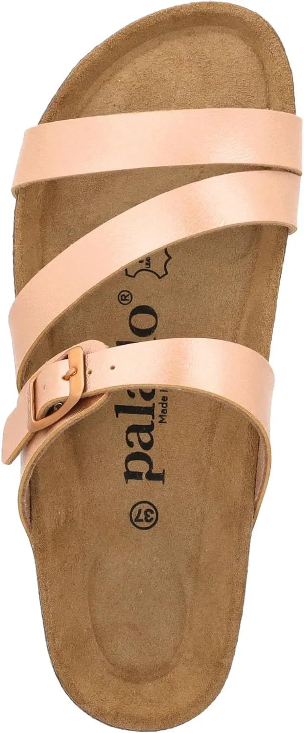 Ikaria Women's Mules - Extra Comfortable Sandals - Fashionable Slippers with Natural Cork - Made in EU - Sandals with Sole Made of Finest Natural Leather