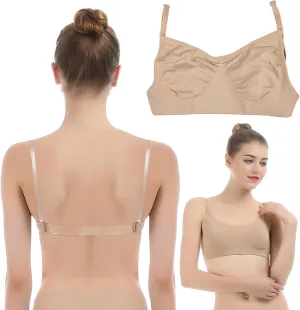 iMucci Clear Strap Bra Professional Dance Bra NO Sponge Invisible Ballet Bras