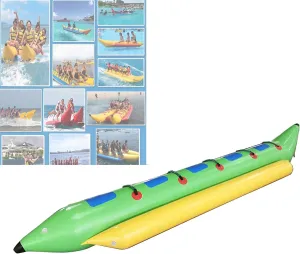 Inflatable Water Banana Boat, Can Be Towed Banana Boat Tube, Adult Water Park Amusement Equipment, Suitable for 3/6 Passengers (5 People)