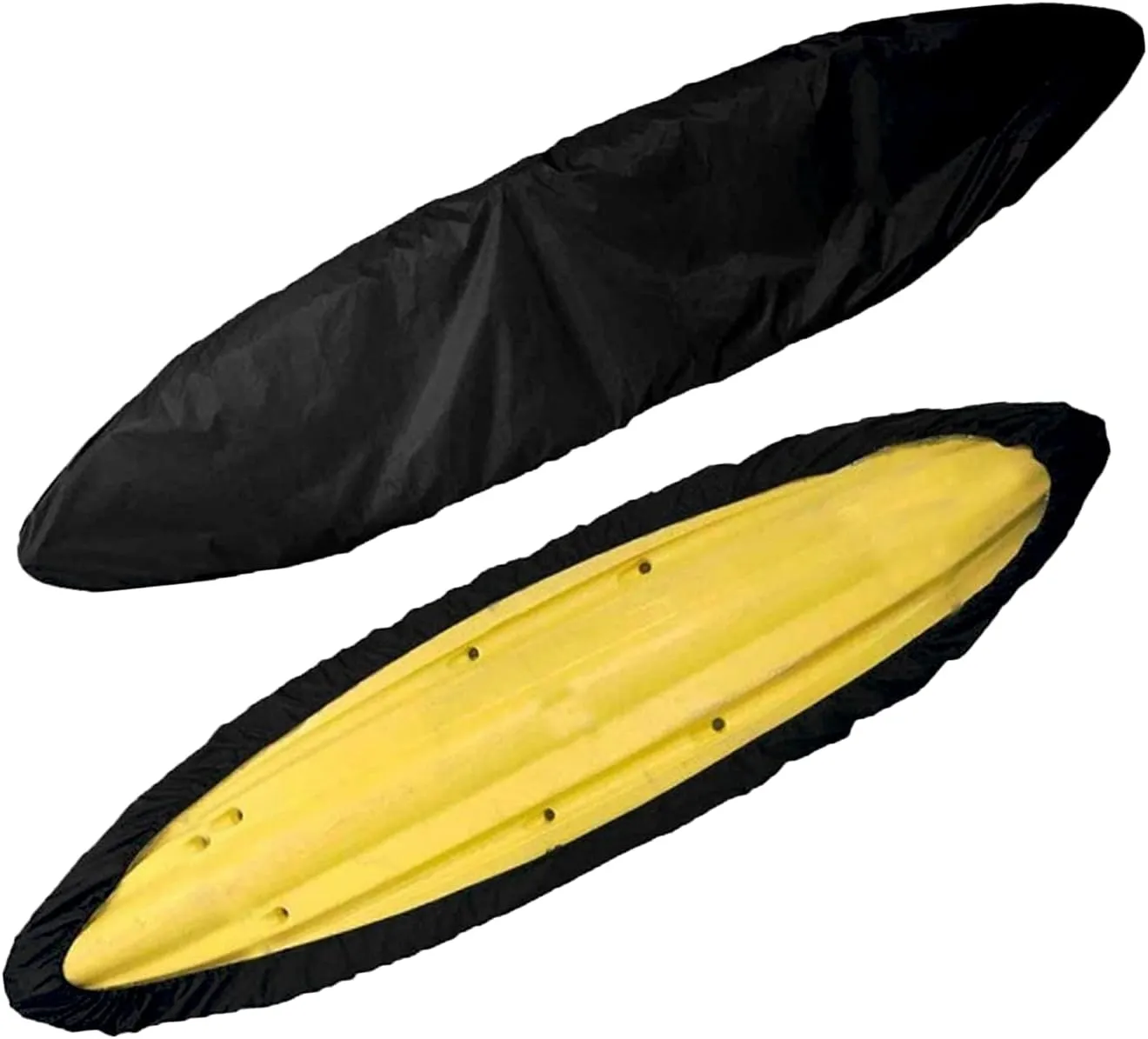 J&C Kayak Covers for Outdoor Storage Waterproof Canoe Cover Dust Proof Fits 8ft 10ft 12ft 13ft 14ft 15 16 17 18ft 19 ft 210D Polyester Anti Sunlight Fishing Boat Protector