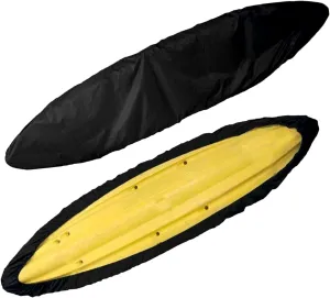 J&C Kayak Covers for Outdoor Storage Waterproof Canoe Cover Dust Proof Fits 8ft 10ft 12ft 13ft 14ft 15 16 17 18ft 19 ft 210D Polyester Anti Sunlight Fishing Boat Protector