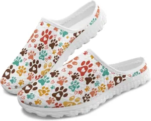 Jeiento Womens Slip On Mules Shoes Cute Cat Shoes Mesh Breathable Walking Sneakers Backless Fashion Sneakers