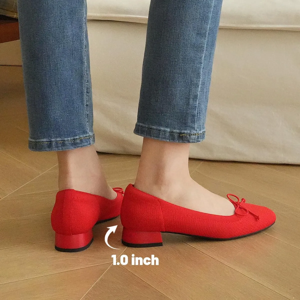 JENN ARDOR Womens Low Block Chunky Pumps Ladies Dress Heels Closed Round Toe Casual Office Shoes for Women Comfortable
