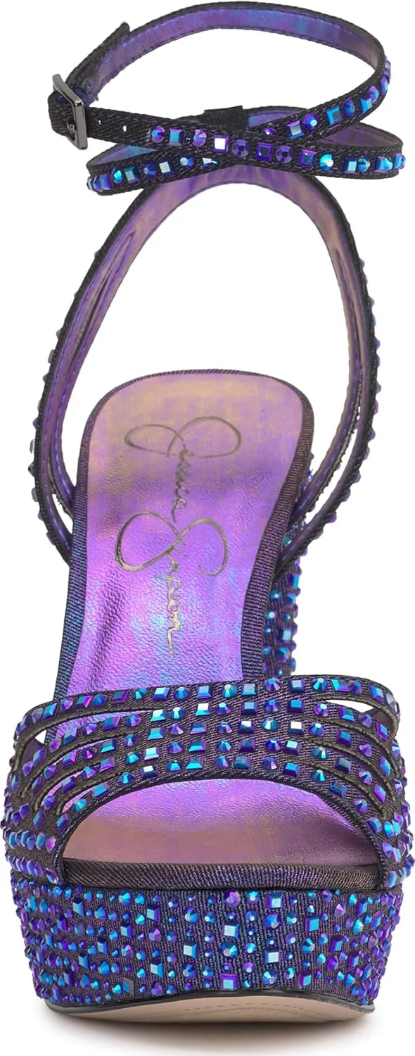 Jessica Simpson Womens Iralin Rhinestone Block Heels