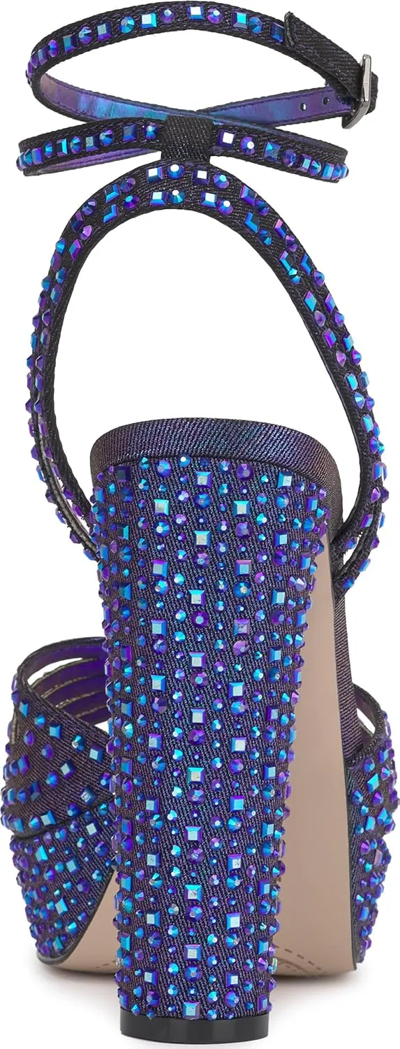 Jessica Simpson Womens Iralin Rhinestone Block Heels