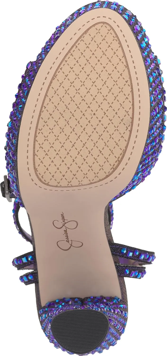 Jessica Simpson Womens Iralin Rhinestone Block Heels