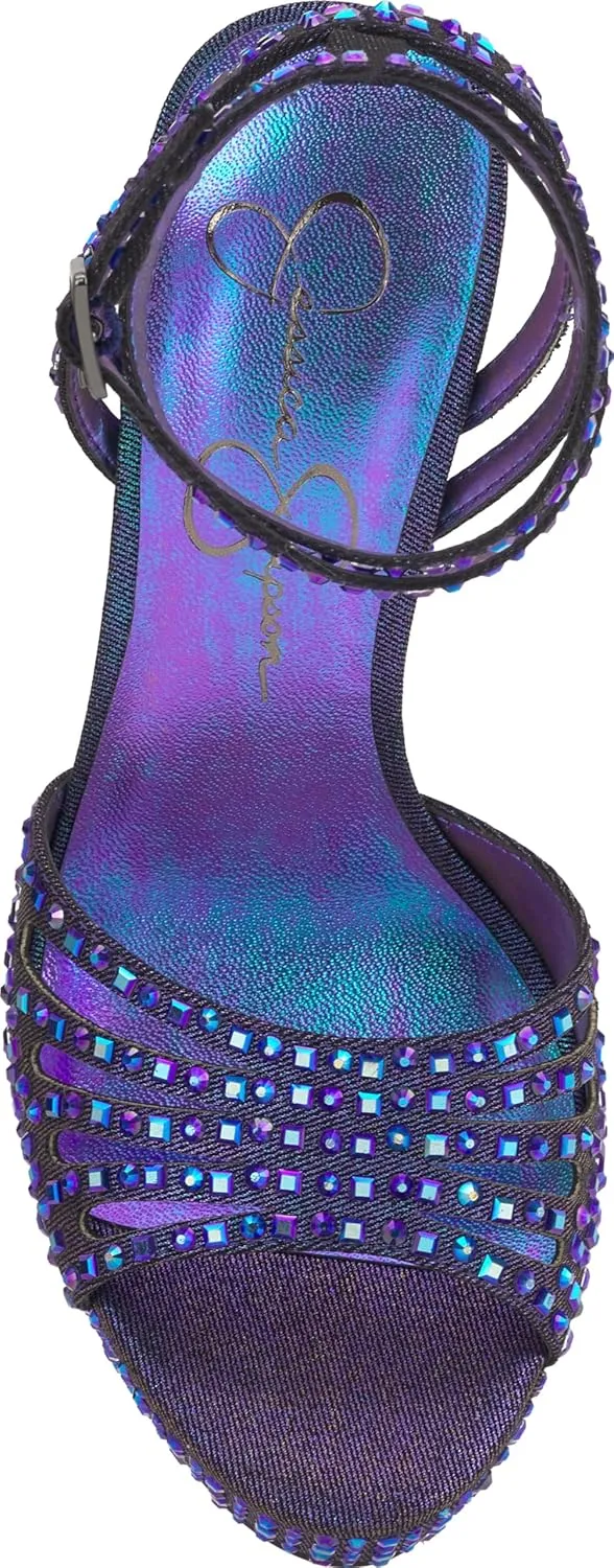 Jessica Simpson Womens Iralin Rhinestone Block Heels