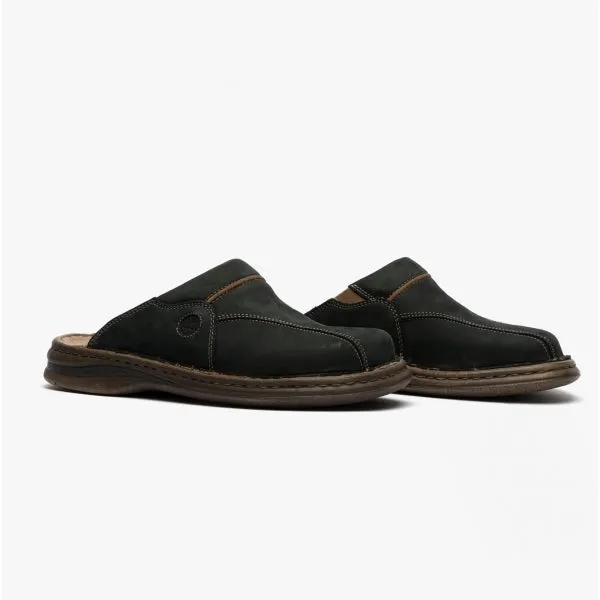Josef Seibel KLAUS Mens Leather Mules Jeans/Combi