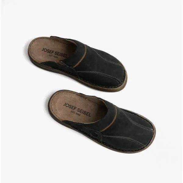 Josef Seibel KLAUS Mens Leather Mules Jeans/Combi