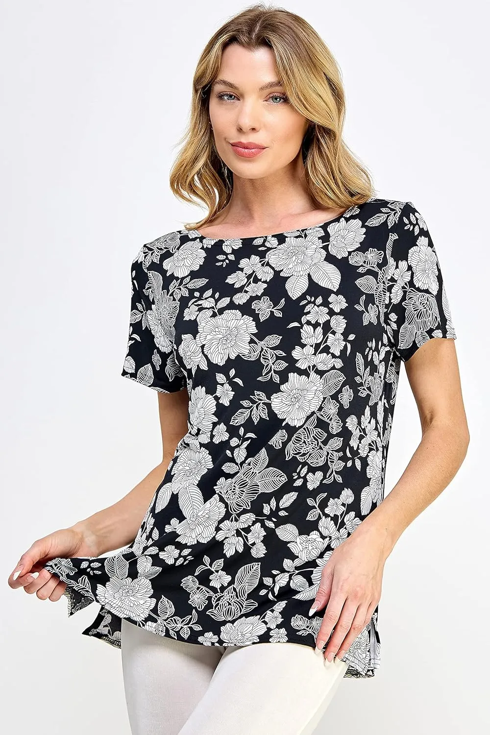Jostar Boat Neckline Short Short Sleeve Top-3068HT-SRP1-W446