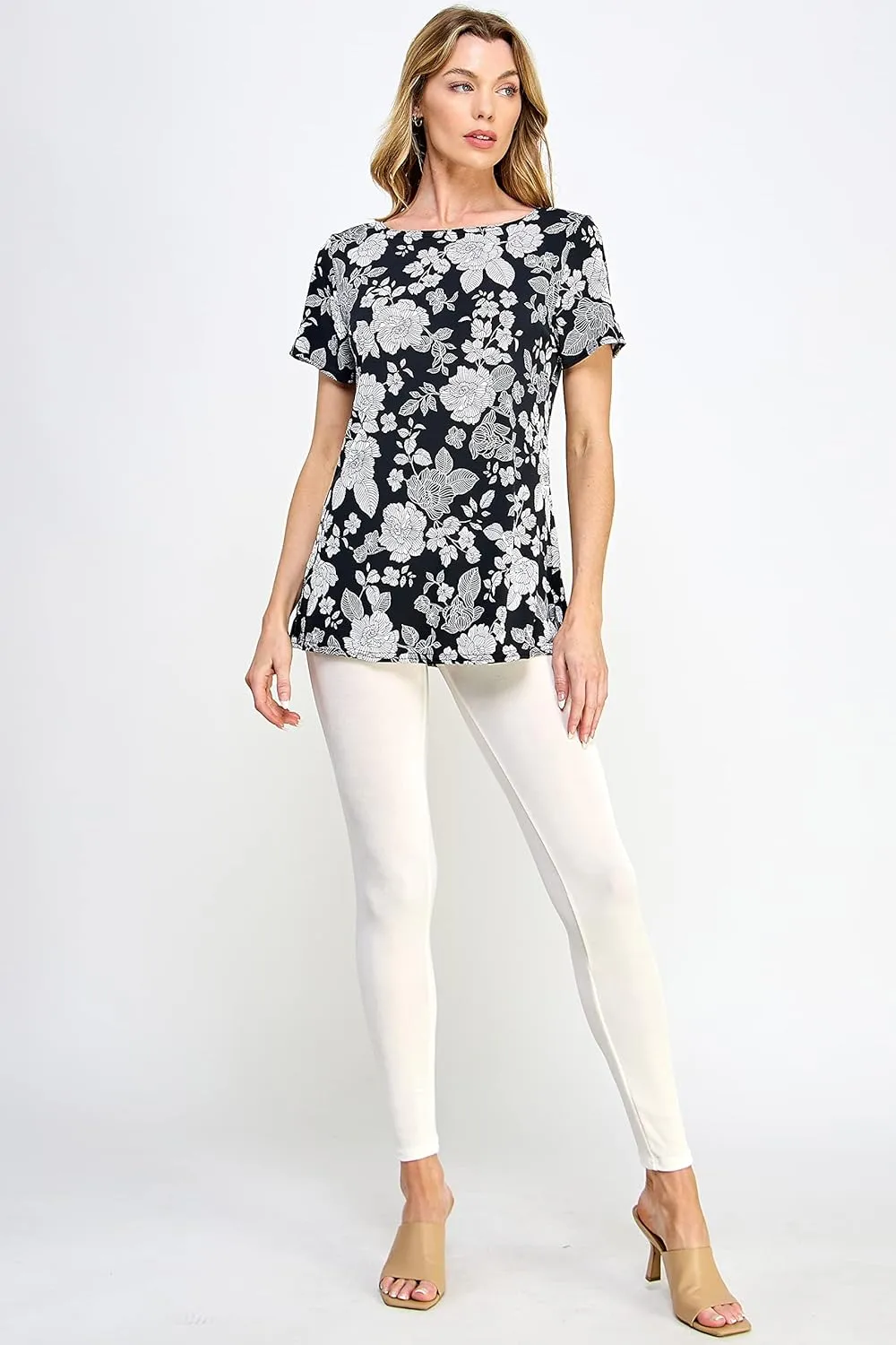 Jostar Boat Neckline Short Short Sleeve Top-3068HT-SRP1-W446