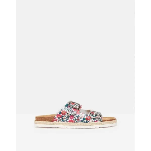 Joules REINA Womens Mule Sandals White Ditsy