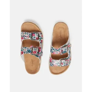 Joules REINA Womens Mule Sandals White Ditsy