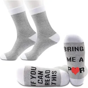 JXGZSO 2 Pairs Beer Lover Socks If You Can Read This Bring Me A Sock