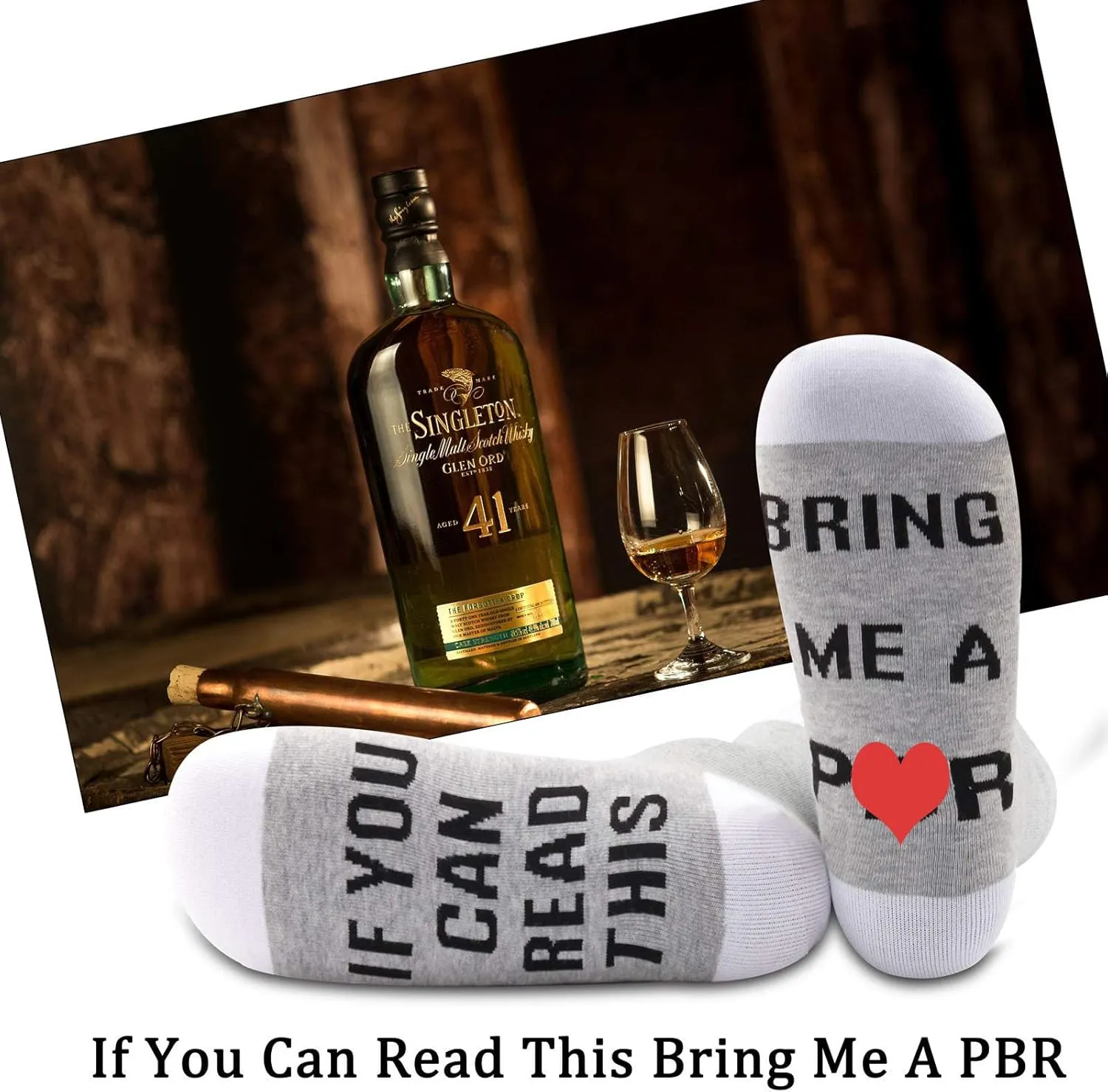 JXGZSO 2 Pairs Beer Lover Socks If You Can Read This Bring Me A Sock