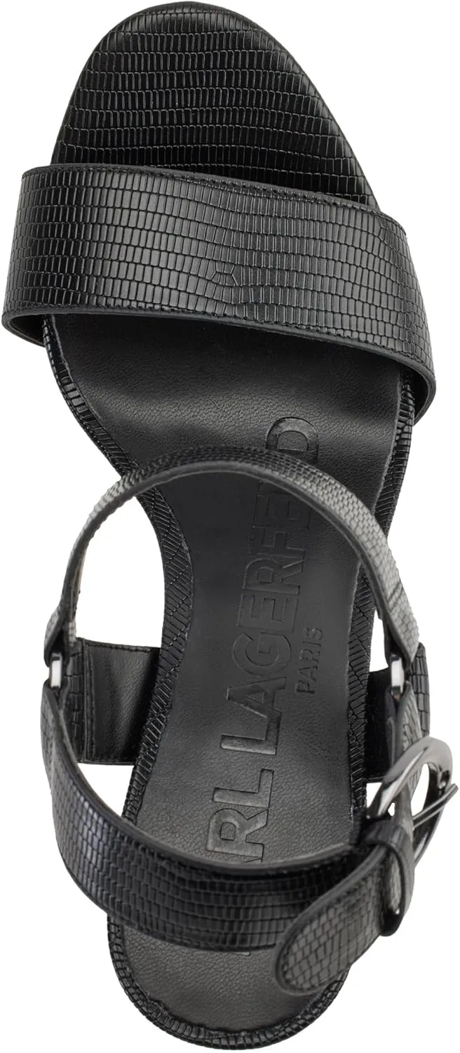 KARL LAGERFELD Women's Leather Cieone Heeled Open-toe Sandal