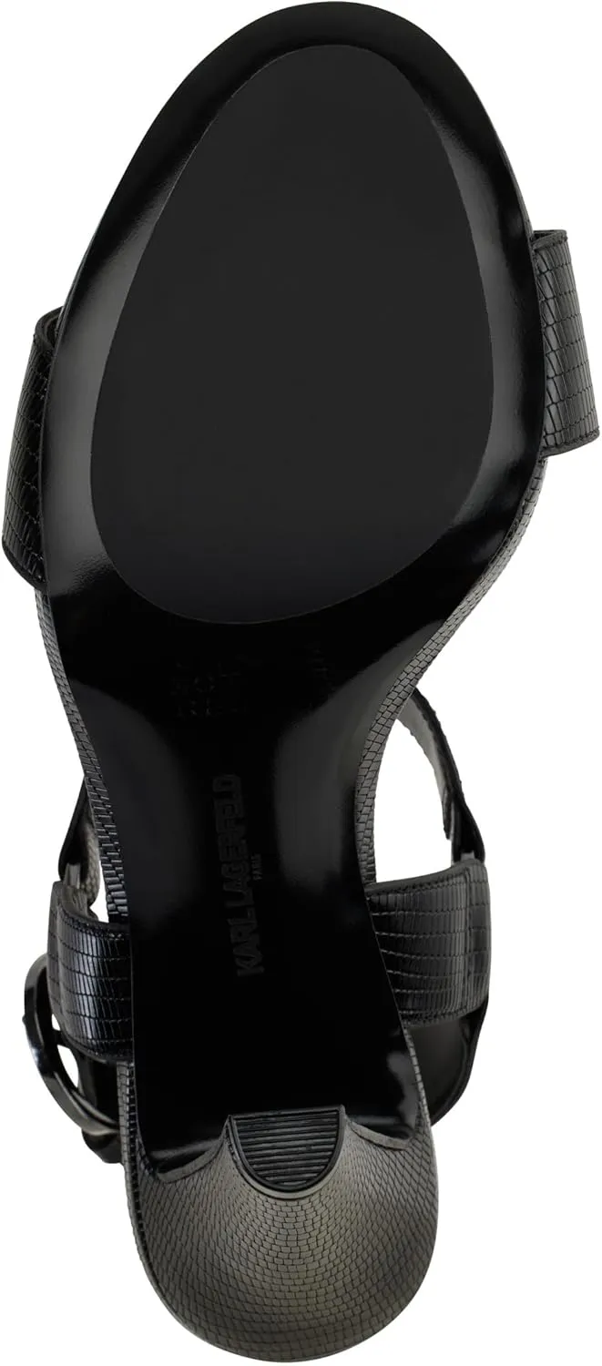 KARL LAGERFELD Women's Leather Cieone Heeled Open-toe Sandal