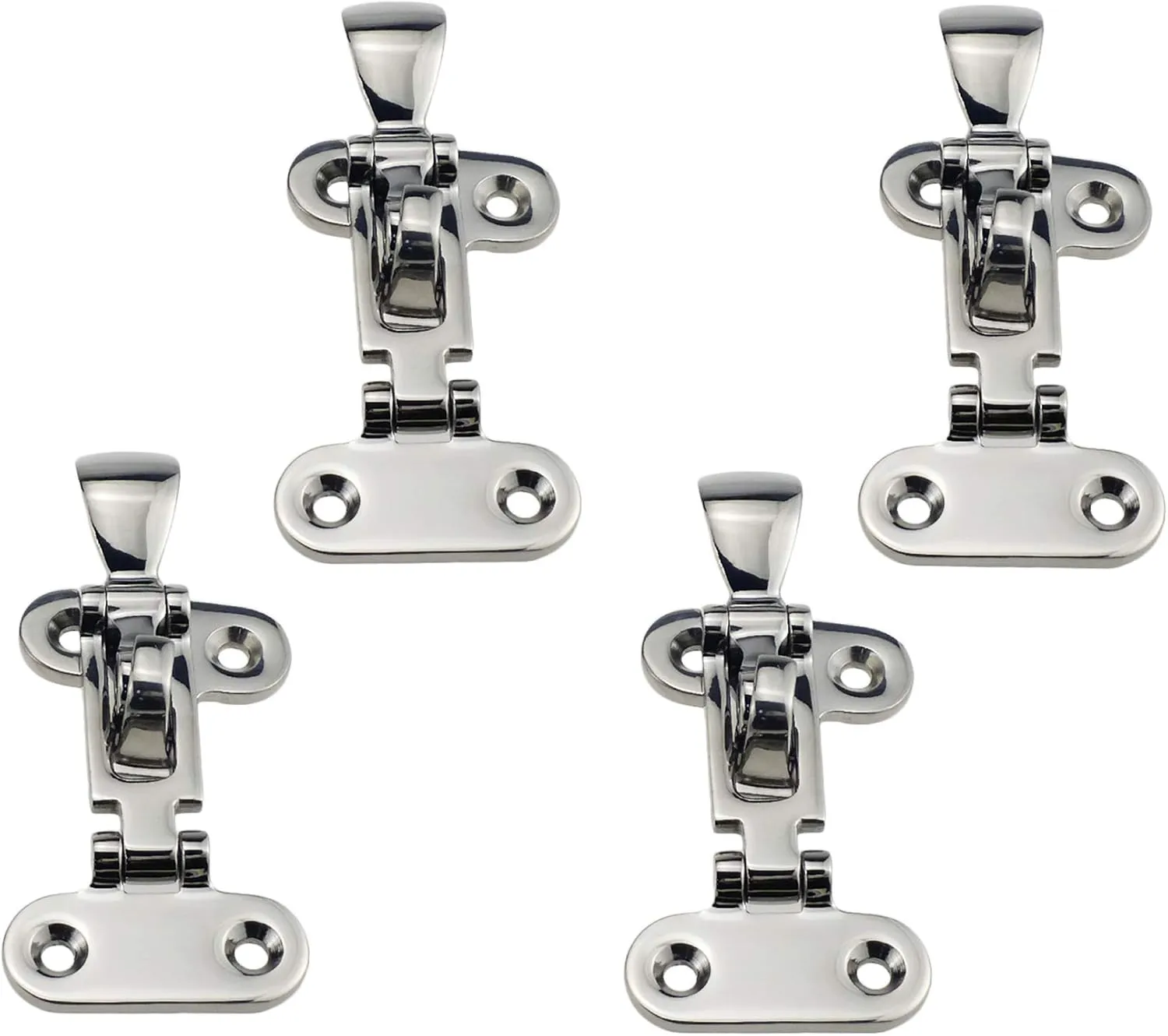 keehui Four Packs Marine Grade 316 Stainless Steel Anti-Rattle Lockable Hold Down Clamp Latch