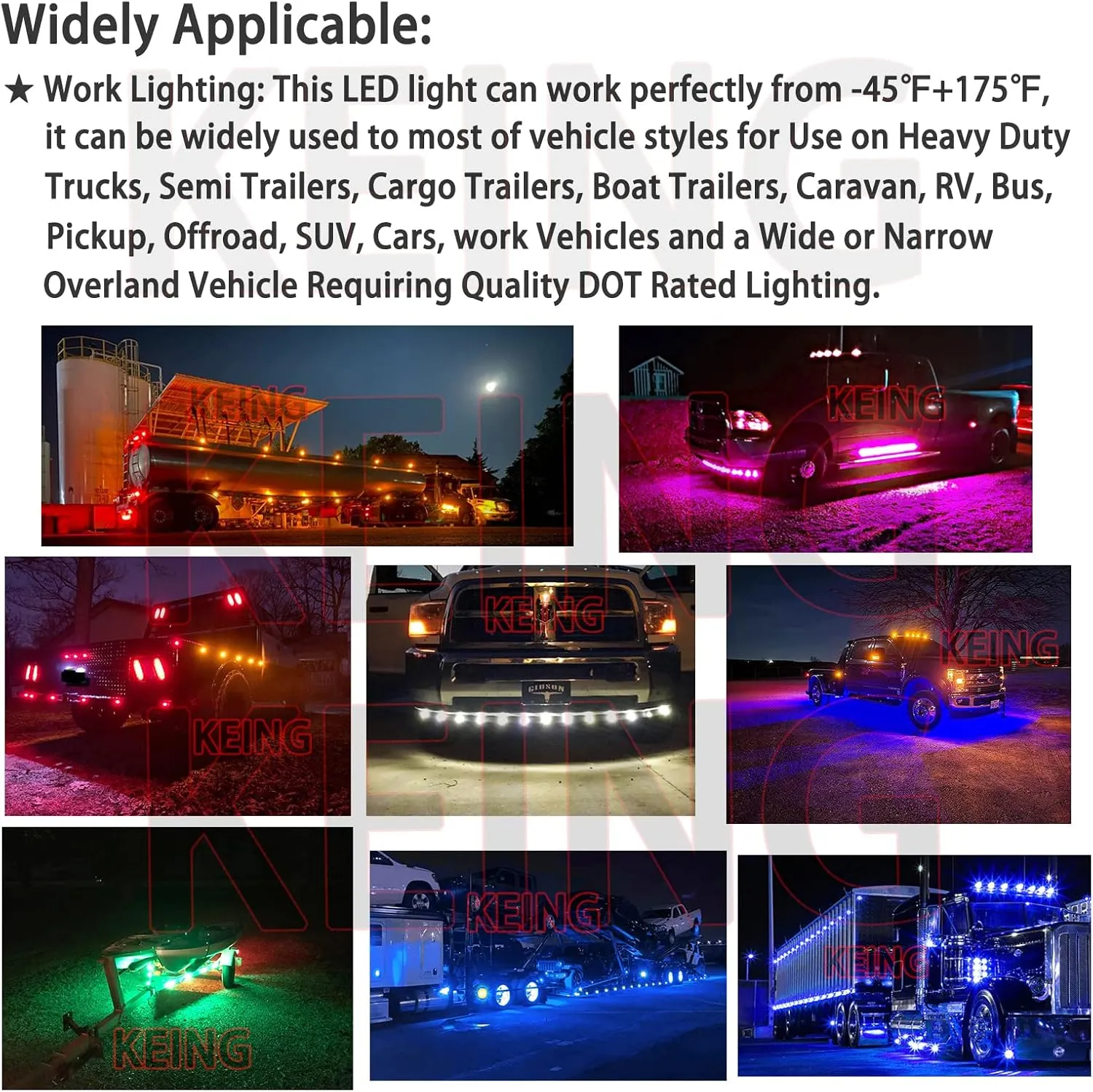 KEING 50X 3/4 Inch Trailer Marker Lights Smoked Lens White LED Trailer Side Marker Light Round Trailer Running Lights for Truck RV Lorry Pickup Camper Waterproof Exterior Marker Lights Accessories