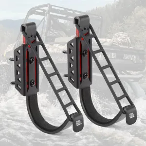 KEMIMOTO UTV Hunting Tool Holder Rack Wall Mount, Horizontal Metal Storage Hooks with Soft Padding for Archery Bow Hangers Sports Equipment Fishing Rods - Hunting Heavy Duty Steel Accessories, Black
