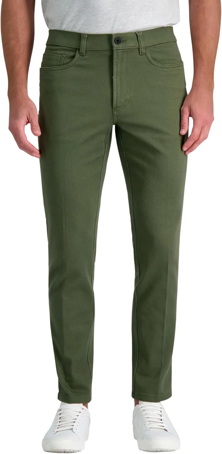 Kenneth Cole Men's Flex Waist Slim Fit 5 Pocket Casual Pant-Regular and Big and Tall