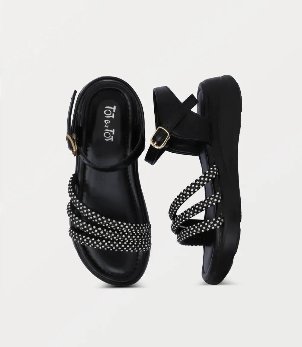 KG0219-BLACK-Girl Sandal