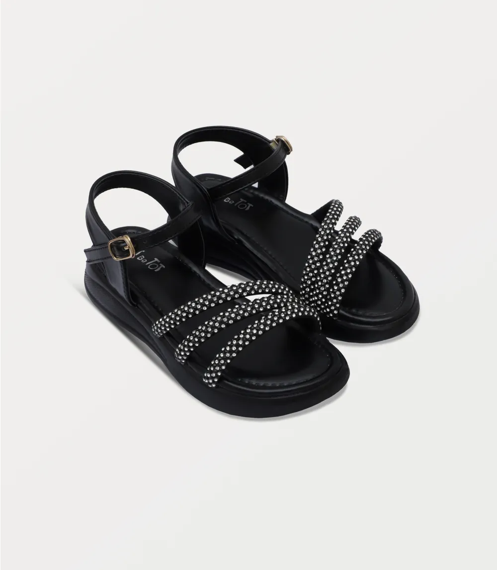 KG0219-BLACK-Girl Sandal