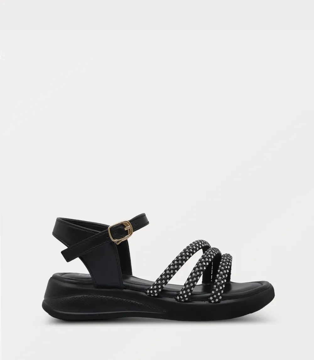 KG0219-BLACK-Girl Sandal