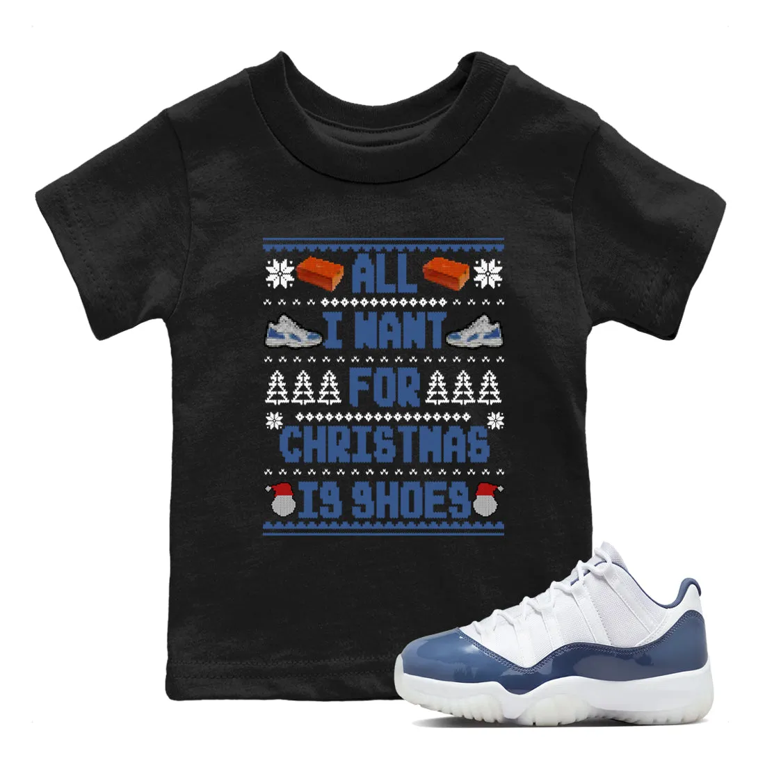 Kids I Sneaker Jordan SNRT Tees Christmas Is All Diffused Shoes For Blue Air 11 International shipping Want Best-seller -